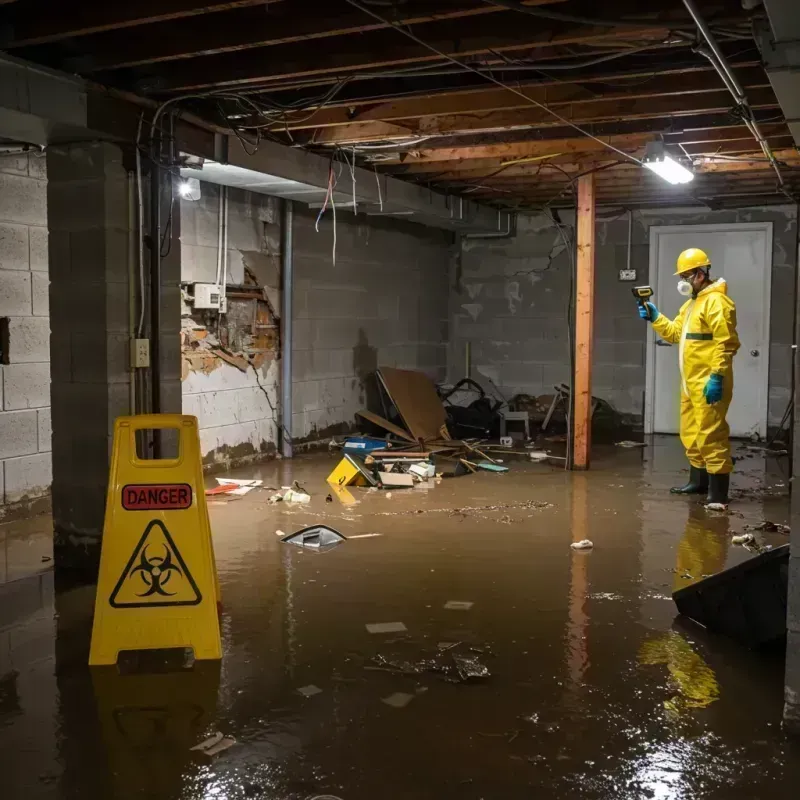 Flooded Basement Electrical Hazard in Collinsville, IL Property